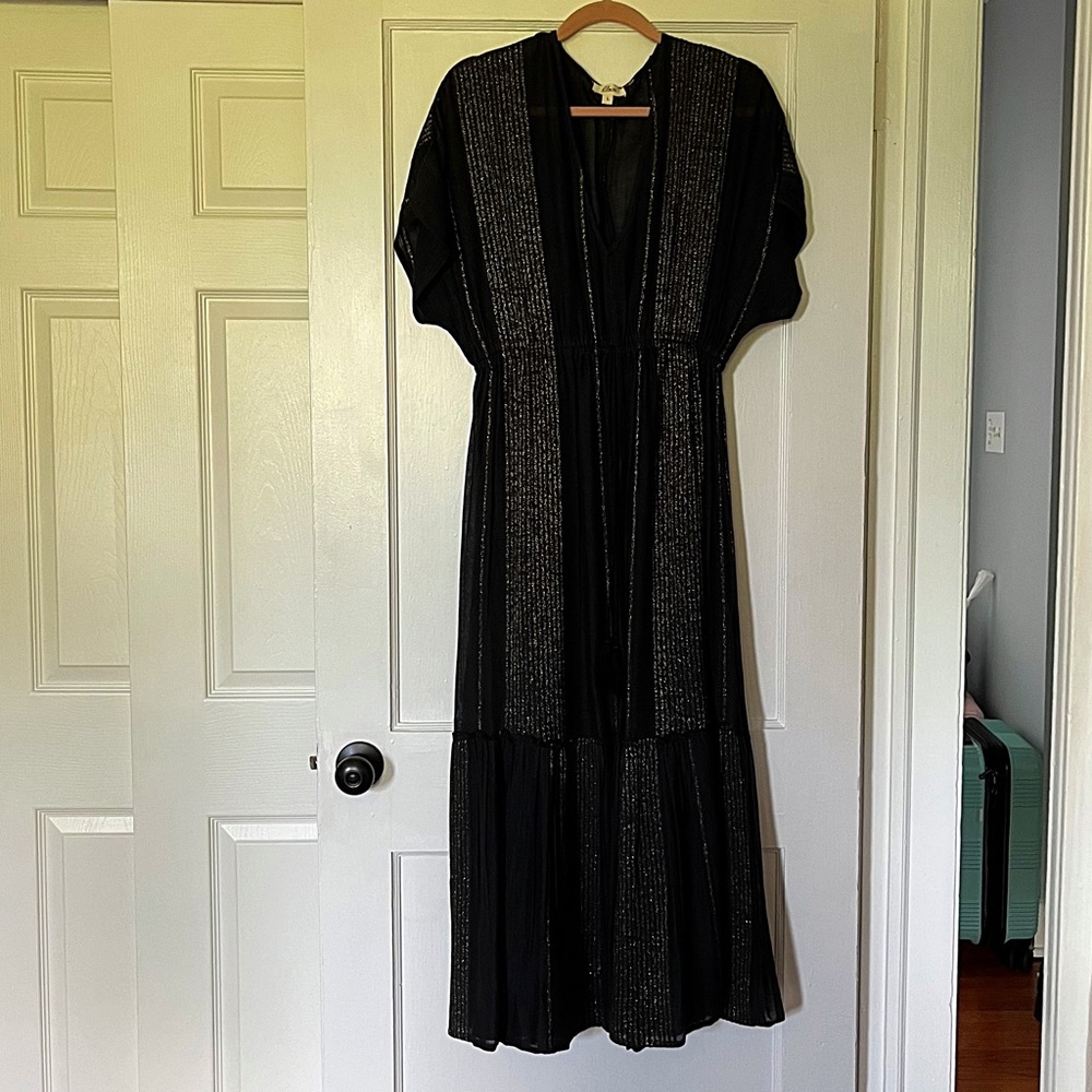 Elan Metallic Cover-Up Maxi Dress